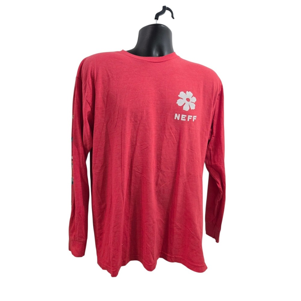 Neff‎ Long Sleeve T-Shirt | Red Heather Hula Girl Graphics | Size Large